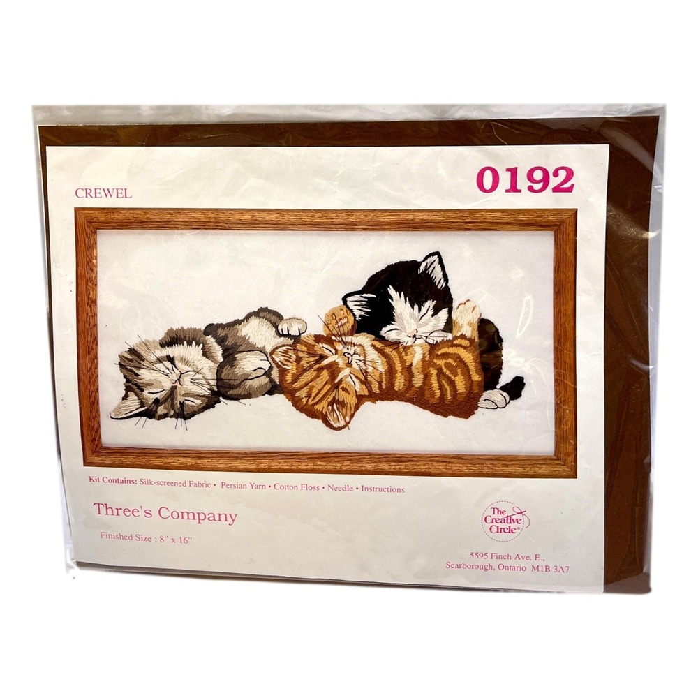 Creative Circle Threes Company Kittens‎ Crewel Sewing Kit New Sealed Cats